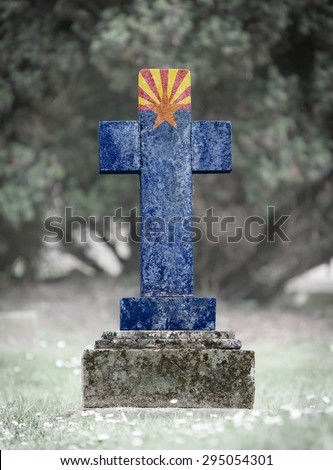 Old weathered gravestone in the cemetery - Arizona