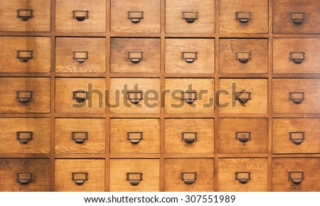 Apothecary wood chest with drawers, 30 drawers