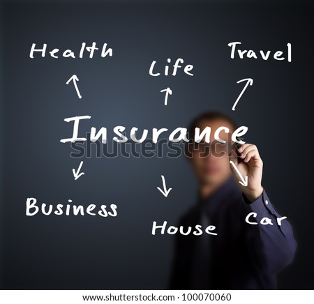 business man writing insurance concept