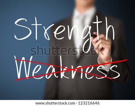 business man eliminate weakness and choose strength