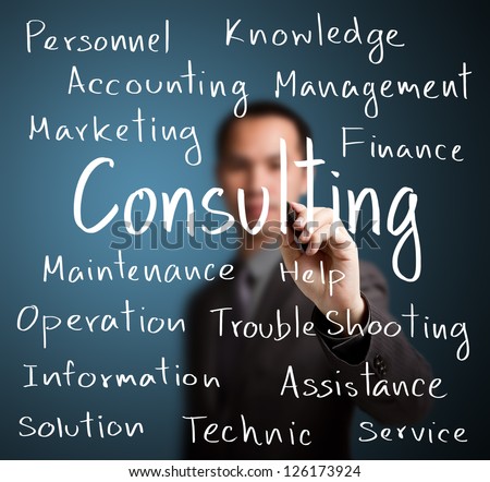 businessman writing consulting concept