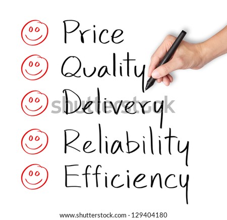 customer hand evaluate happy on price quality delivery reliability and efficiency customer hand evaluate happy on price quality delivery reliability and efficiency