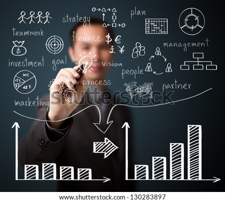 Business Man Writing Concept Of Business Process Improve Growth