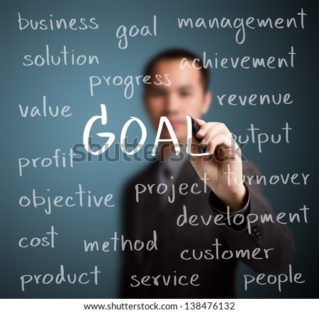 business man writing business goal concept