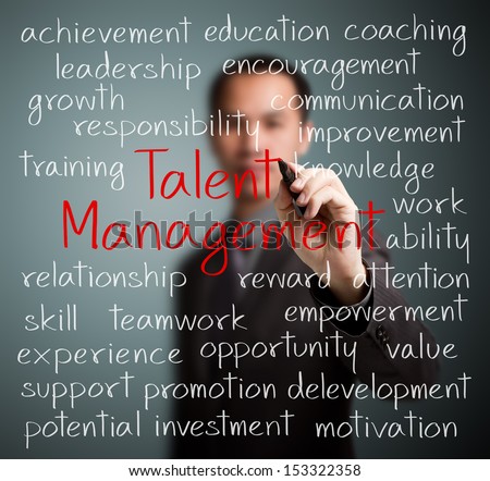 Business Man Writing Talent Management Concept