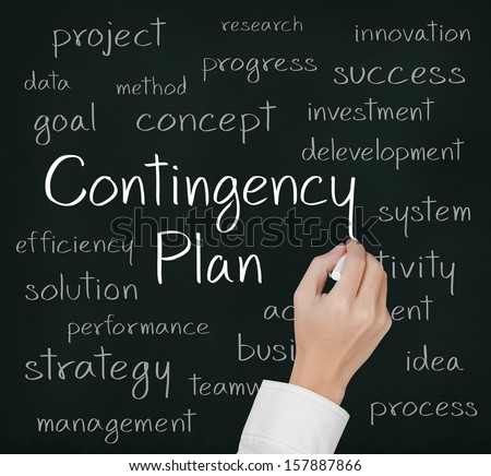 business hand writing contingency plan concept