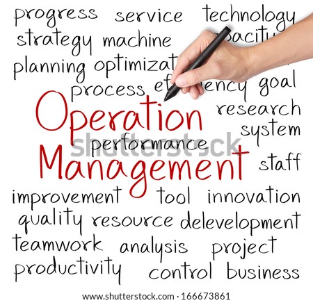business hand writing operation management concept
