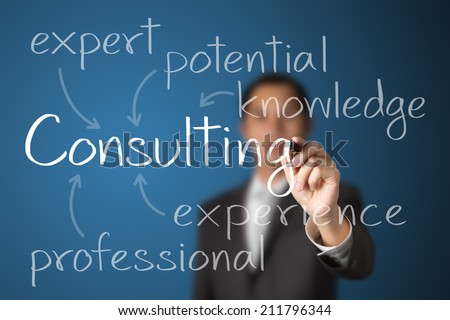 business man writing consulting concept