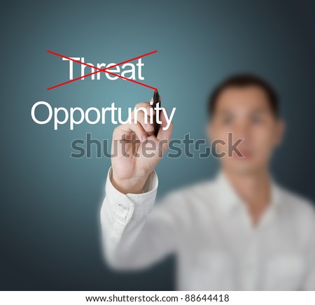 business man eliminate threat and choose opportunity