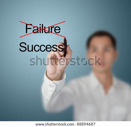 business man eliminate failure and find success