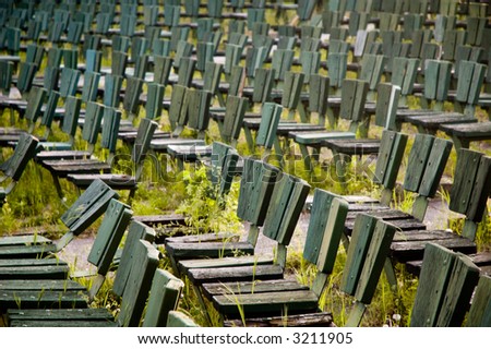 Seats of an outdoor theater