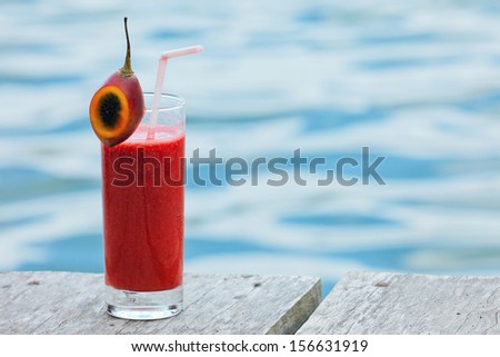 fresh juice or cocktail in cup, bali, indonesia