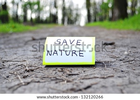call save on the nature of the road