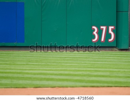 An outfield marker designating a measured distance.