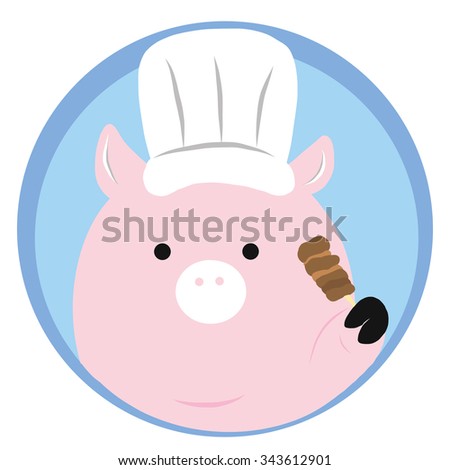 Piglet holding skewer