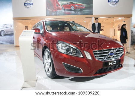 GUANGZHOU, CHINA - JUL 29: VOLVO V60 car on 2012 Guangzhou Imported Luxury Automobile Exhibition,on July 29, 2012 in Guangzhou China,This is a large international car exhibition