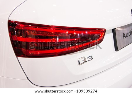 GUANGZHOU, CHINA - JUL 29: AUDI Q3 car on 2012 Guangzhou Imported Luxury Automobile Exhibition,on July 29, 2012 in Guangzhou China,This is a large international car exhibition