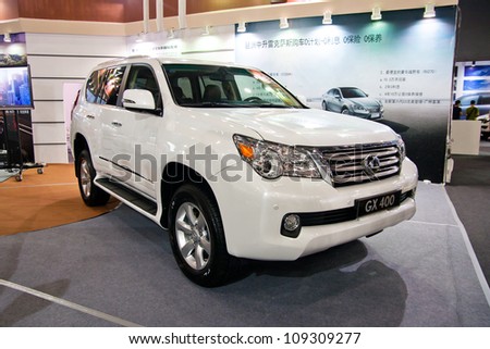 GUANGZHOU, CHINA - JUL 29: LEXUS GX400 car on 2012 Guangzhou Imported Luxury Automobile Exhibition,on July 29, 2012 in Guangzhou China,This is a large international car exhibition