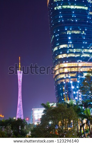 GUANGZHOU, CHINA - DEC 18. The Guangzhou Tower (600 m) on Dec. 18, 2012 in Guangzhou. It is a TV tower,The China\'s first tower. located at new city axis intersection