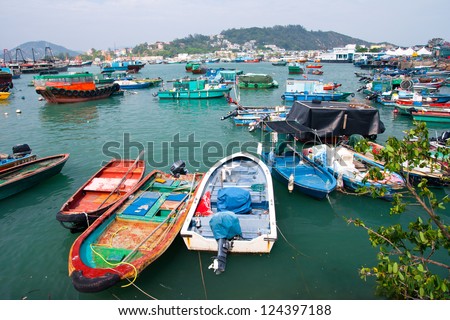 HONG KONG, CHINA - DEC 30: Fishing boats on December  30, 2012 in Cheung Chau, Cheung Chau is an island in Hong Kong,Population of about 30,000,major tourist attractions in Hong Kong