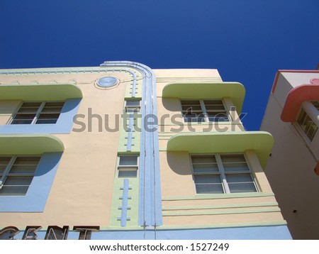 art deco buildings in miami. stock photo : An Art Deco