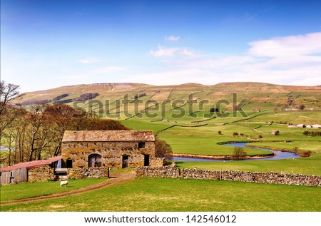 Barn near River Ure in the Yorkshire Dales