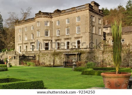 A Large Country house at Rydal in the English lake District, with a formal garden designed by Thomas Mawson