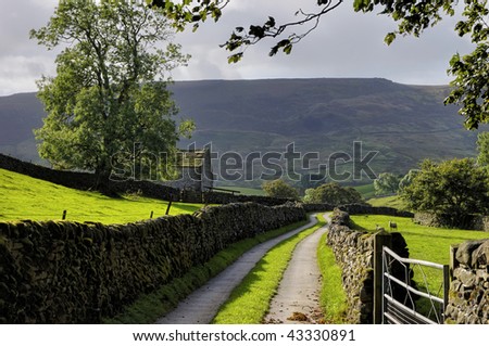 A narrow country lane near Burnsall, England