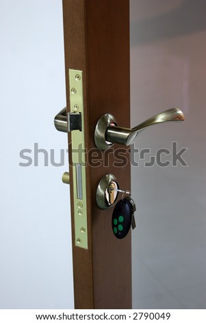 The lock with keys and the open door