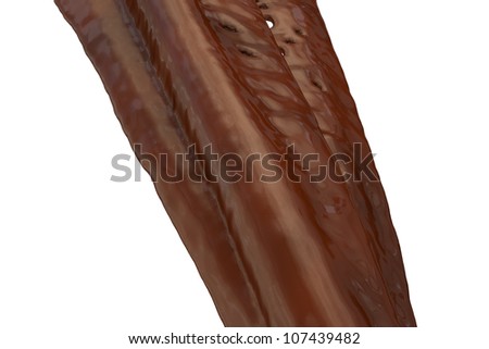 close-up view of flowing chocolate