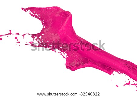 high quality rendering of fast splashing color in pink