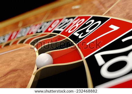 Casino roulette. Seven red