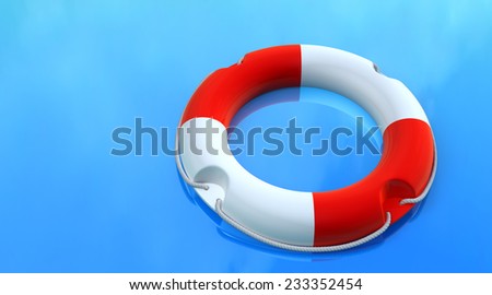 Life ring on water