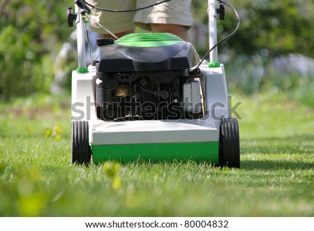 Lawn mower at work