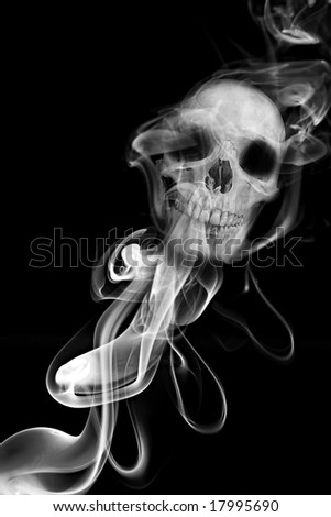 smoking kills lungs. Skull - Smoking kills