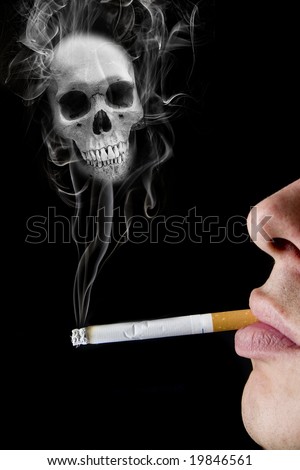 smoking kills logo. Man smoking, smoking kills