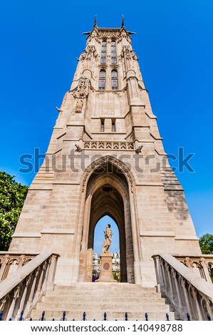 Saint Jacques tower in the city of Paris in france