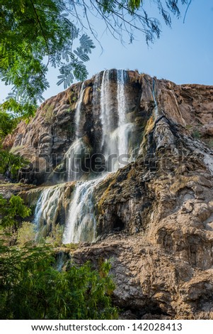ma\'in hot springs waterfall  in jordan