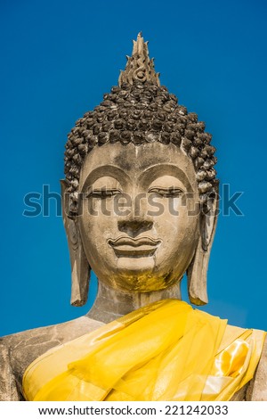 buddha statue portrait Wat Yai Chai Mongkhon Ayutthaya Bangkok Thailand