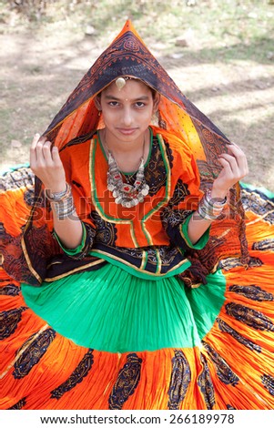 Jaipur, India - March 23, 2009 : woman of the countryside are celebrating the god who protect them in the gangaur festival one of the most important of the year,march 23 2009 in all rajasthan,india