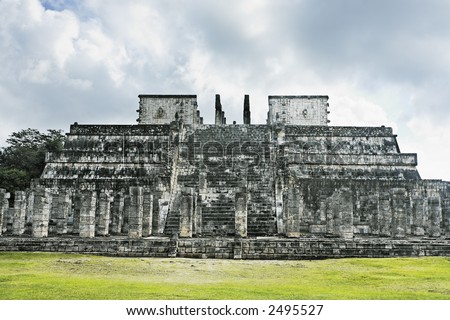 temple of the jaguar warriors Chichen Itza in the yucatan was a Maya city and one of the greatest religious center and remains today one of the most visited archeological sites