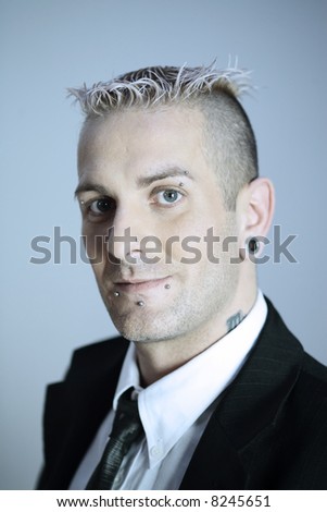 stock photo : studio shot of isolated picture of a strange caucasian 