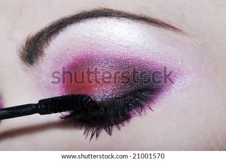 detail close-up make-up beauty eyebrow colorful
