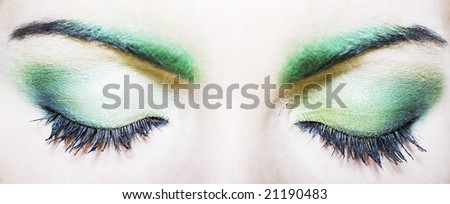 detail close-up make-up beauty eyebrow colorful