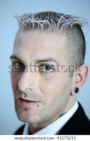 stock photo : studio shot of isolated picture of a strange caucasian 