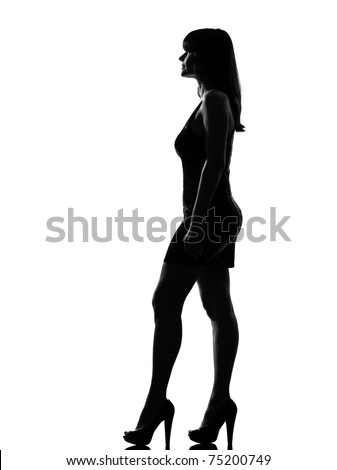 standing girl silhouette