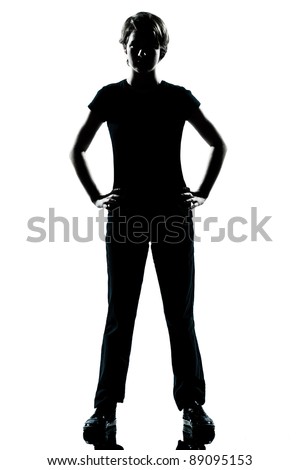 standing girl silhouette
