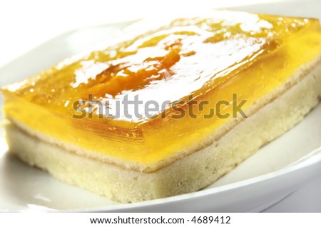 Sweet cake with jelly and mandarin