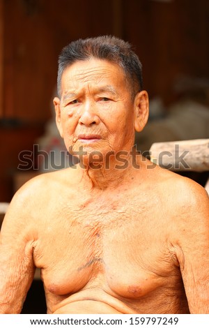 Portrait of an old Asian man