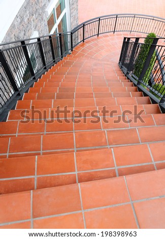 Stair tile, step down